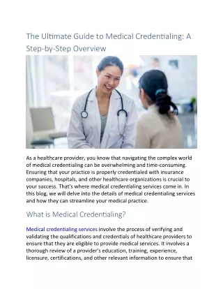 The Ultimate Guide to Medical Credentialing Services