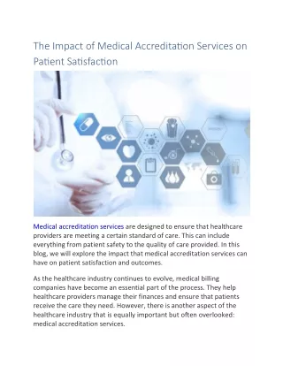 The Impact of Medical Accreditation Services on Patient Satisfaction