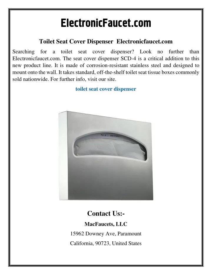 toilet seat cover dispenser electronicfaucet com