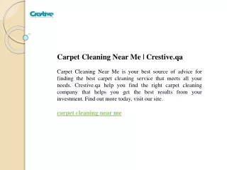 Carpet Cleaning Near Me  Crestive.qa