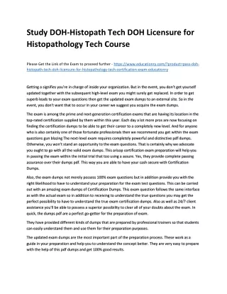 study doh histopath tech doh licensure