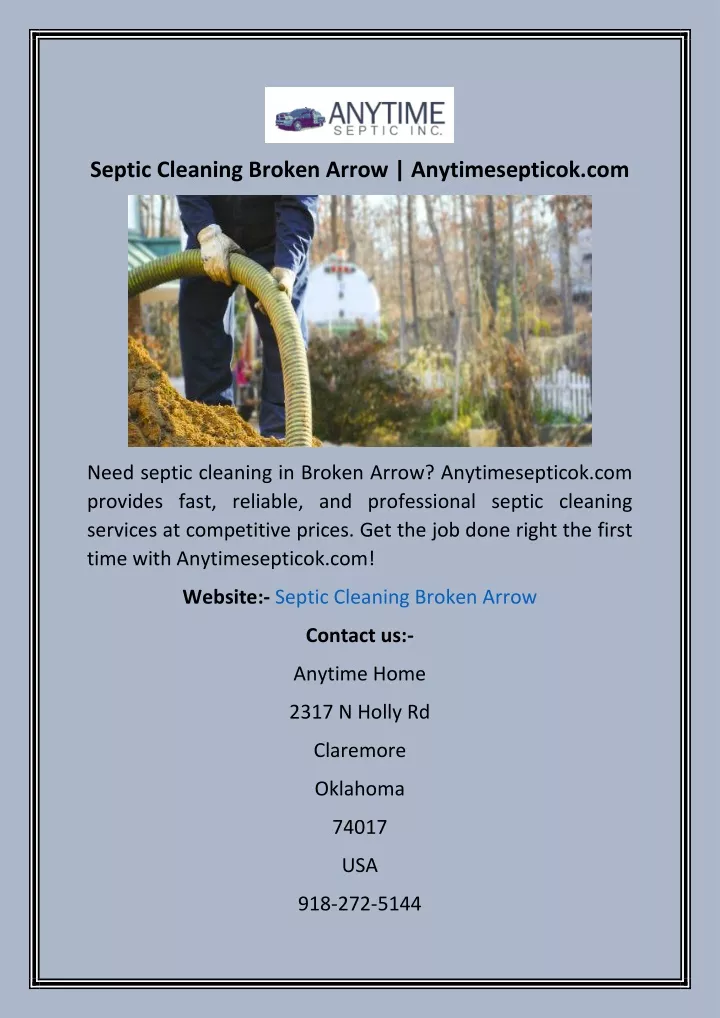 septic cleaning broken arrow anytimesepticok com