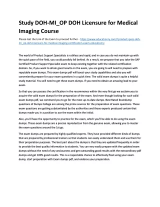 study doh mi op doh licensure for medical imaging