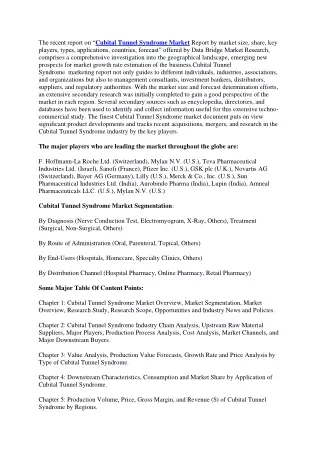 the recent report on cubital tunnel syndrome