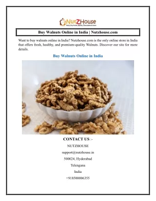 Buy Walnuts Online in India  Nutzhouse.com