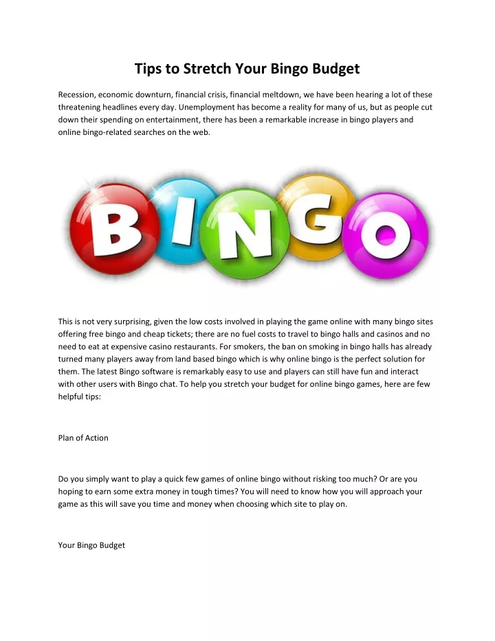 tips to stretch your bingo budget