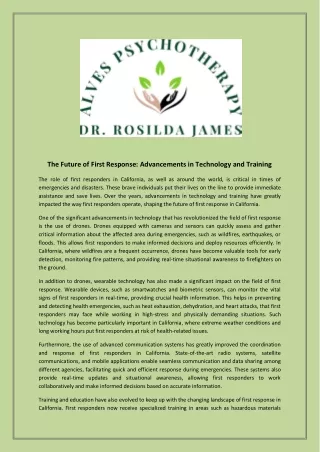 The Future of First Response: Advancements in Technology and Training