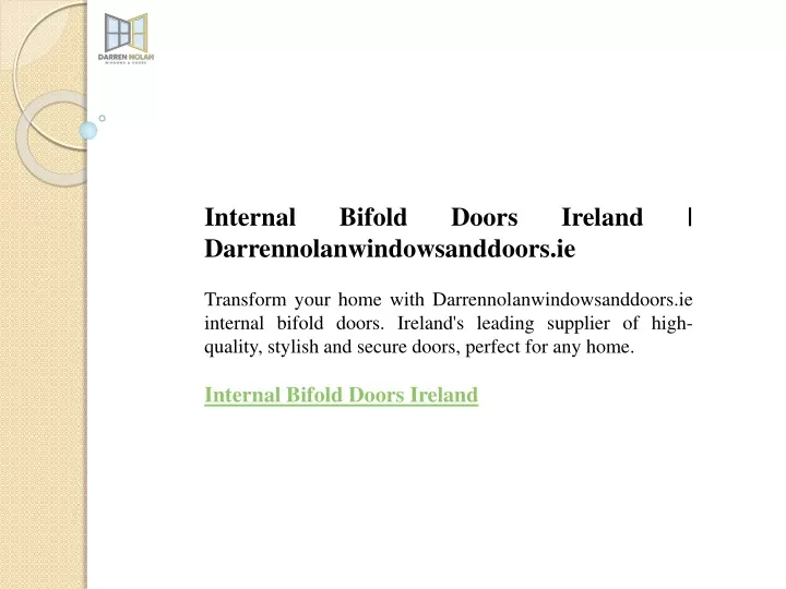 internal bifold doors ireland
