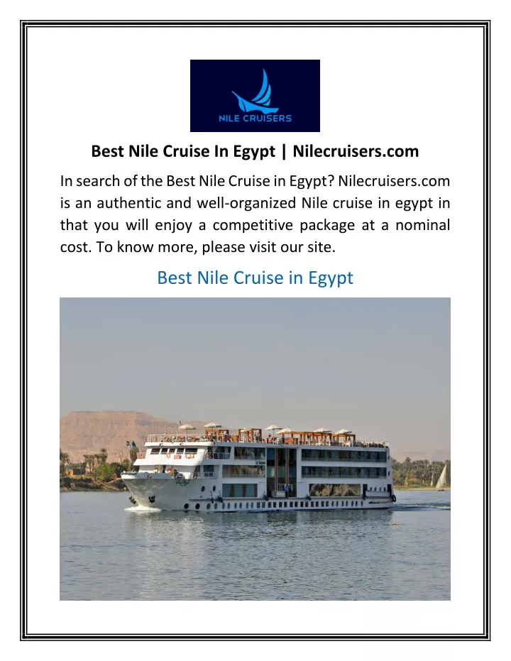 best nile cruise in egypt nilecruisers com