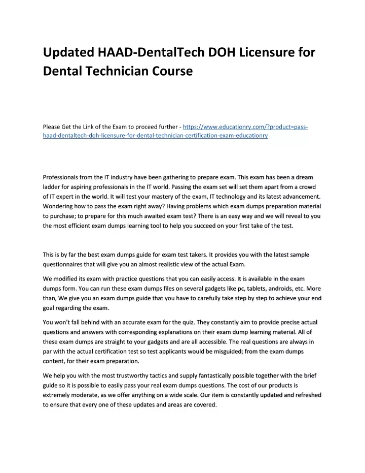 updated haad dentaltech doh licensure for dental