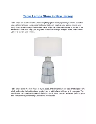 table lamps store in new jersey