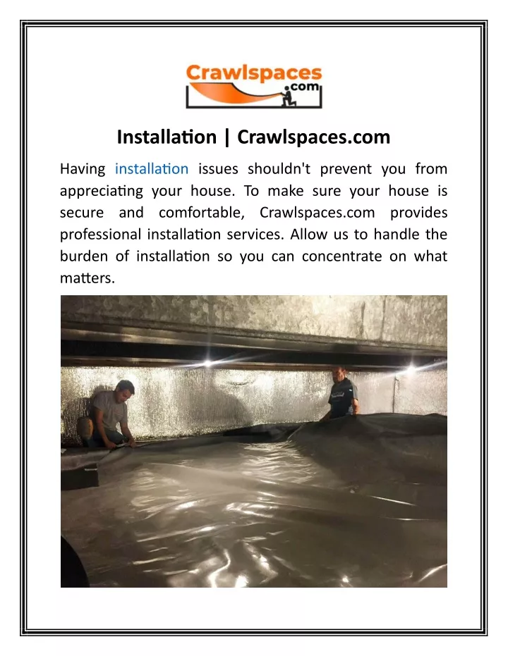 installation crawlspaces com