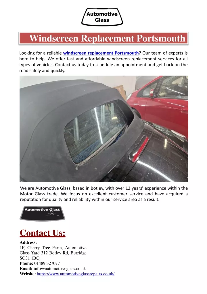 windscreen replacement portsmouth