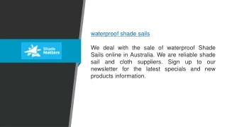 Waterproof Shade Sails in Brisbane