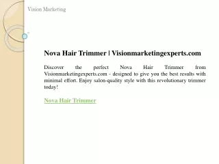 Nova Hair Trimmer  Visionmarketingexperts.com