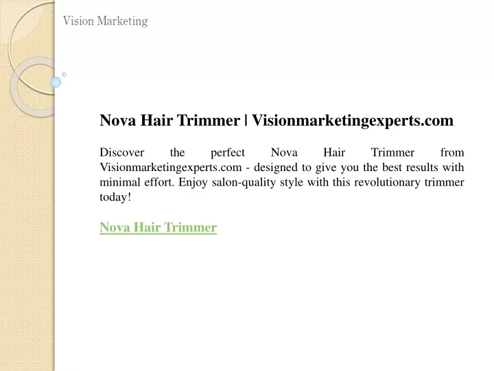 nova hair trimmer visionmarketingexperts