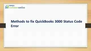 Ways to fix QuickBooks 3000 Status Code Error