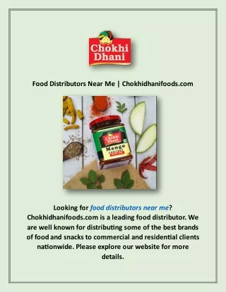 food distributors near me chokhidhanifoods com