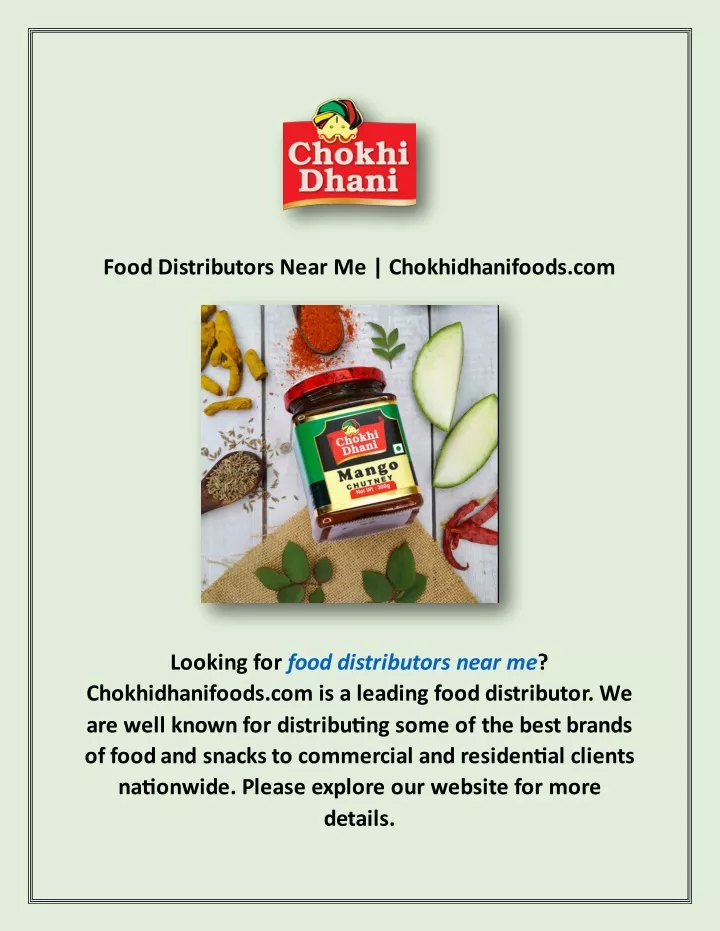 food distributors near me chokhidhanifoods com