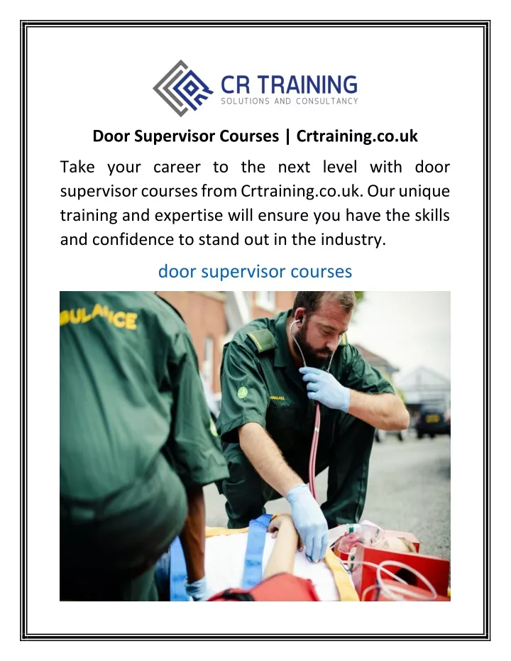 door supervisor courses crtraining co uk