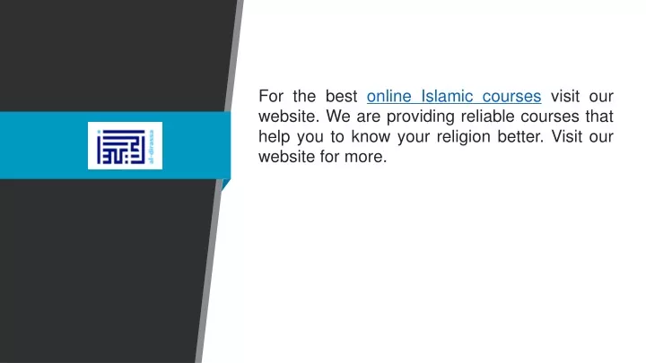for the best online islamic courses visit