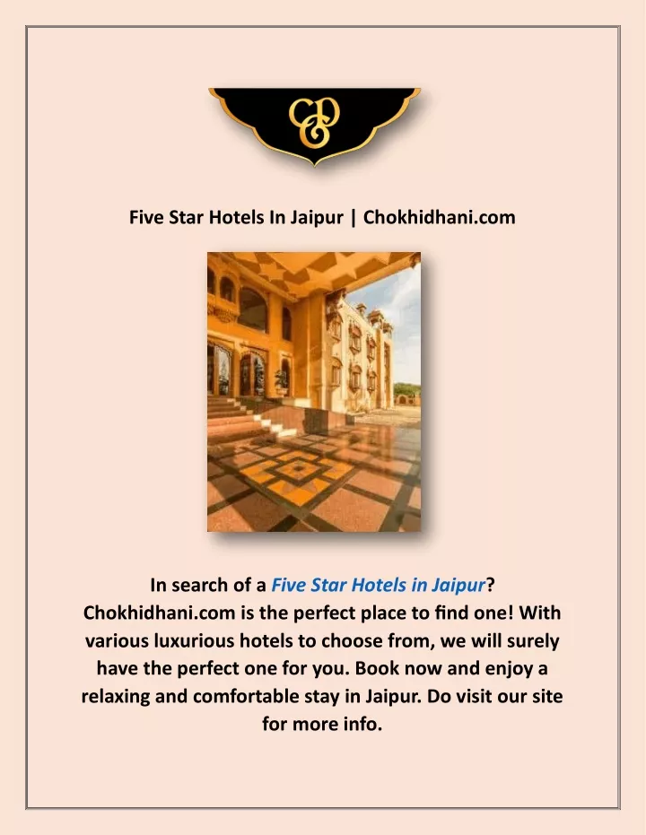 five star hotels in jaipur chokhidhani com