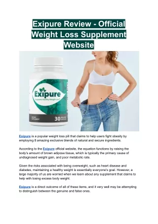 Exipure Review - How To Lose Weight Without Exercise!