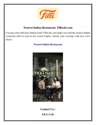 nearest indian restaurant fillicafe com