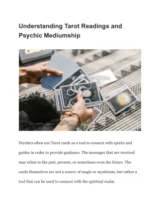 Understanding Tarot Readings and Psychic Mediumship