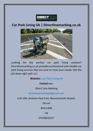 Car Park Lining Uk Directlinemarking.co.uk