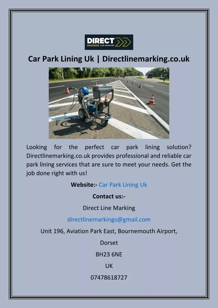 car park lining uk directlinemarking co uk