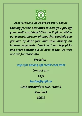 Apps For Paying Off Credit Card Debt  Yofii.co