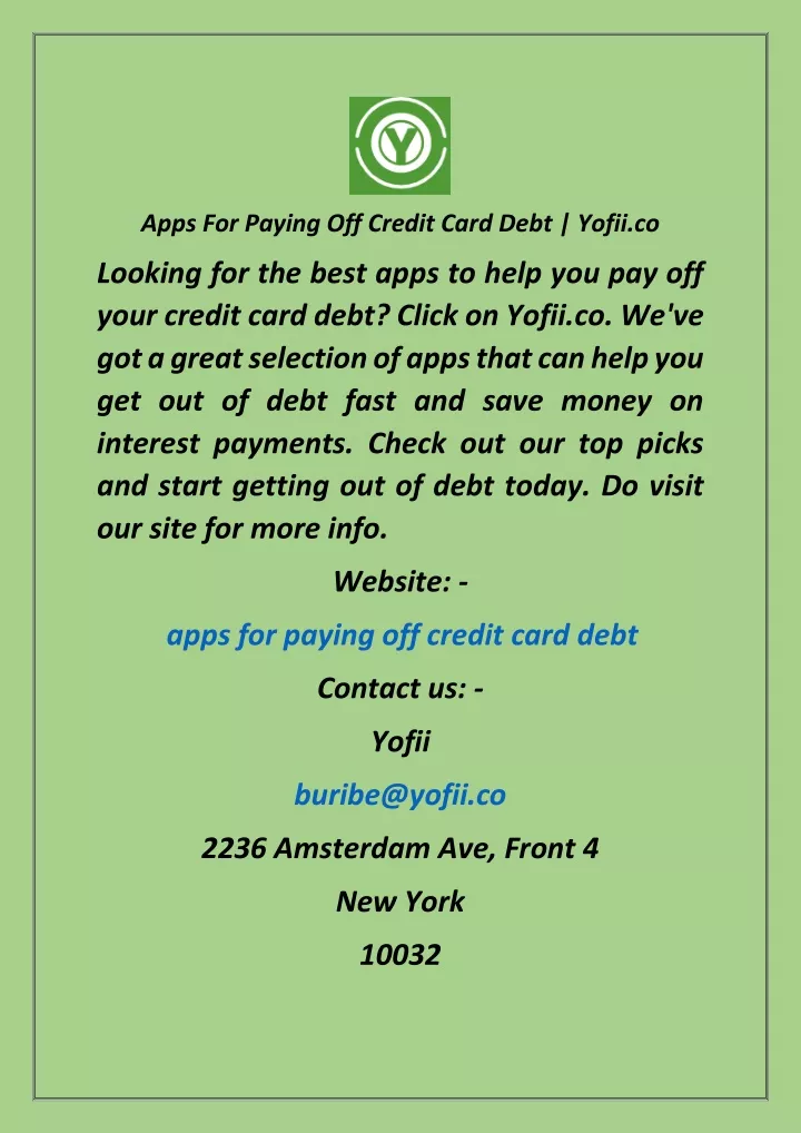 apps for paying off credit card debt yofii co