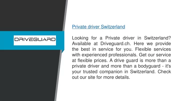 private driver switzerland looking for a private