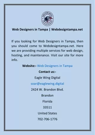 Web Designers in Tampa  Webdesigntampa.net