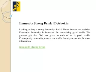 Immunity Strong Drink  Dotshot.in