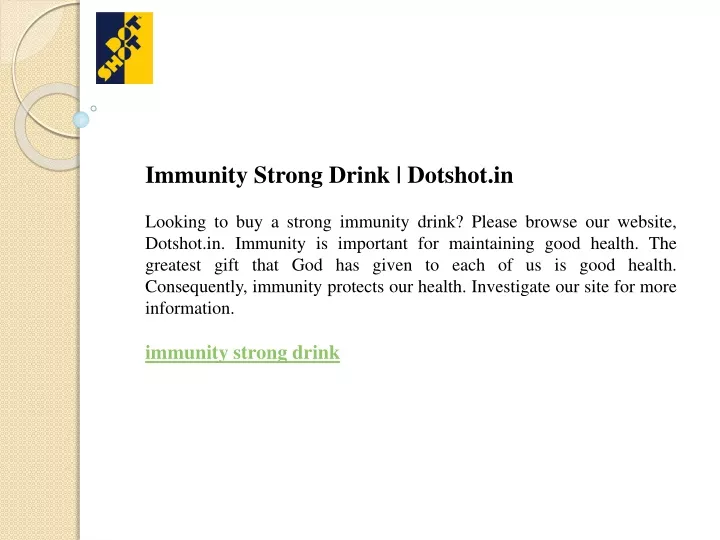 immunity strong drink dotshot in looking