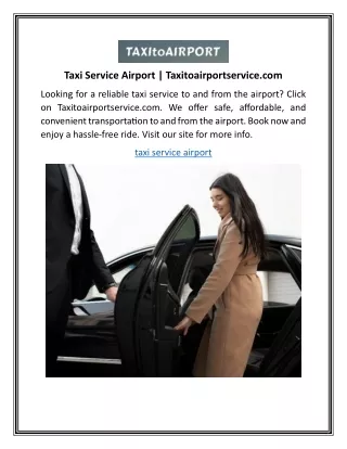 Taxi Service Airport Taxitoairportservice