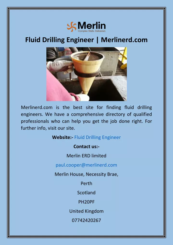 fluid drilling engineer merlinerd com