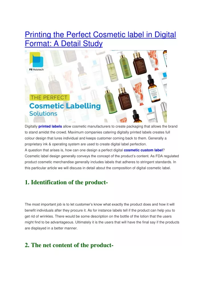 printing the perfect cosmetic label in digital