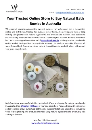 Your Trusted Online Store to Buy Natural Bath Bombs in Australia