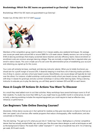 Common Cost Of Dance Classes