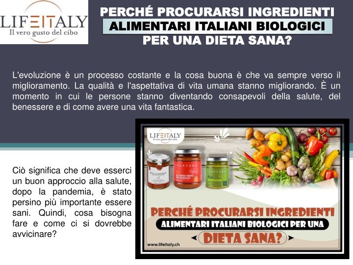 perch procurarsi ingredienti alimentari italiani