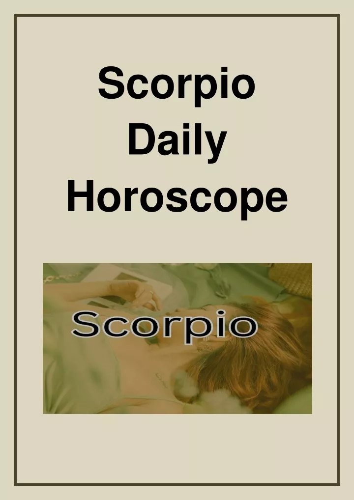 PPT Scorpio Daily Horoscope PowerPoint Presentation, free download