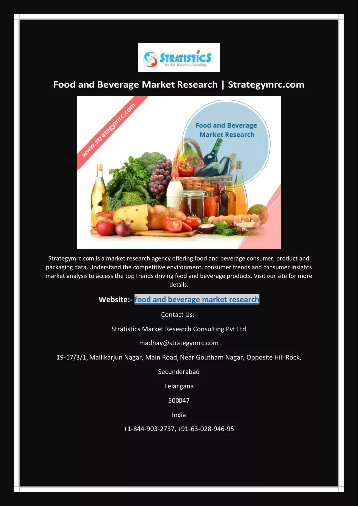 food and beverage market research strategymrc com