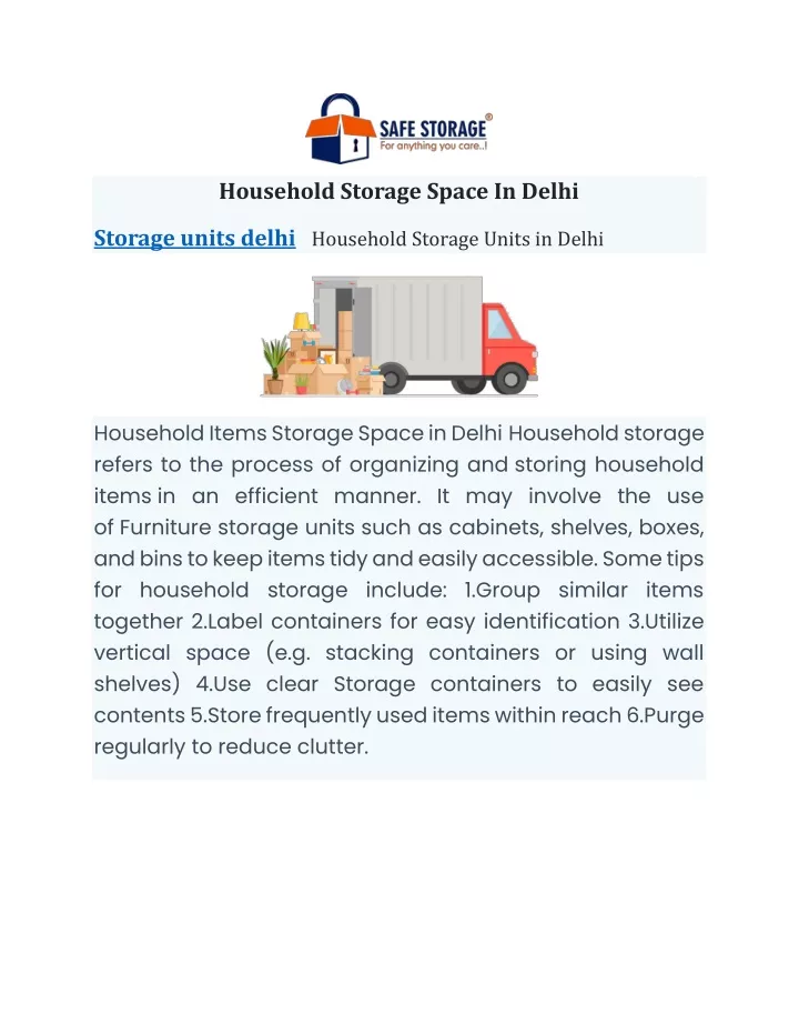 household storage space in delhi