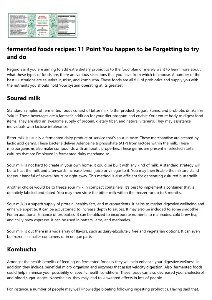 fermented foods recipes 11 point you happen