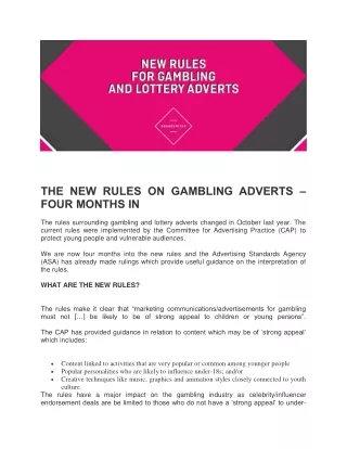 the new rules on gambling adverts four months in