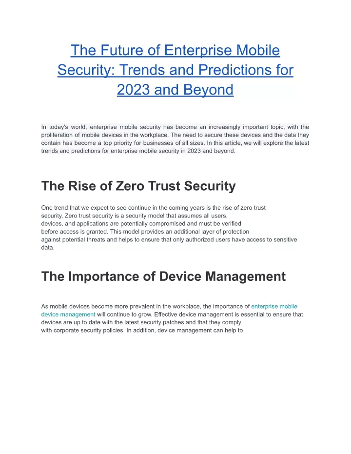 the future of enterprise mobile security trends