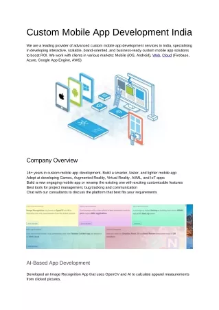 Custom app development India